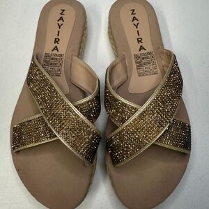 Zayira sandal women size 9 Beige size 40‎ EU Gold sparkle